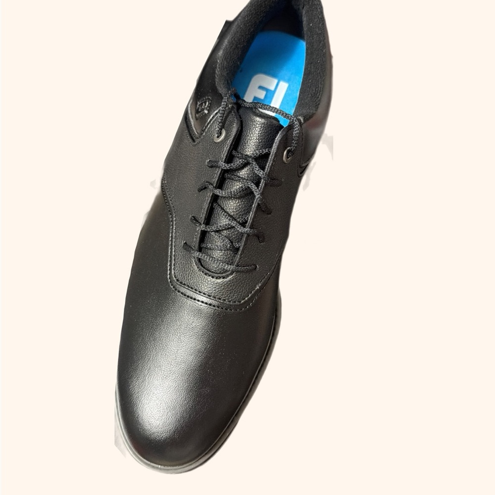 FootJoy Black Leather Oxford with Blue Insole